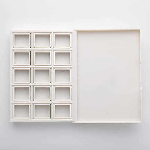 DANIEL SMITH Hand Poured Watercolor, Half Pans, Ultimate Mixing Set with 15 Watercolor Half Pans, 15 Empty Half Pans, 2 Plastic Travel Cases (total 32 pieces) 285650009 - style: Ultimate Mix 15 Colors Set with Plastic Case and 15 Empty Containers