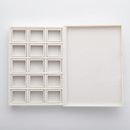 DANIEL SMITH Hand Poured Watercolor, Half Pans, Ultimate Mixing Set with 15 Watercolor Half Pans, 15 Empty Half Pans, 2 Plastic Travel Cases (total 32 pieces) 285650009 - style: Ultimate Mix 15 Colors Set with Plastic Case and 15 Empty Containers