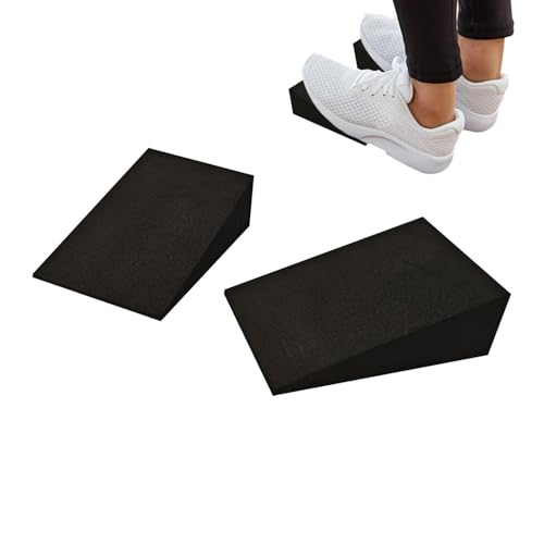 2PCS Foam Exercise Wedge For Feet, Calf Stretch Incline Board, Multi-Purpose Squat Wedge Block For Home Gym Pilates Yoga Fitness, Black - color: 9x6x3cm