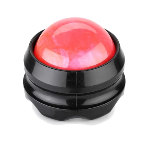 Manual Massage Ball Roller for Neck, Shoulder & Foot Pain - Pink Handheld Self Massage Tool for Essential Oils & Lotion - color: Pink