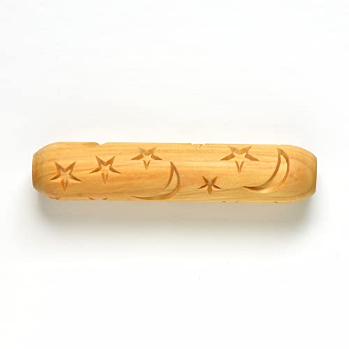 MKM Pottery Tools Wood Big Hand Rollers for Clay (BHR-13 Stars and Moons) - color: BHR-13 Stars and Moons