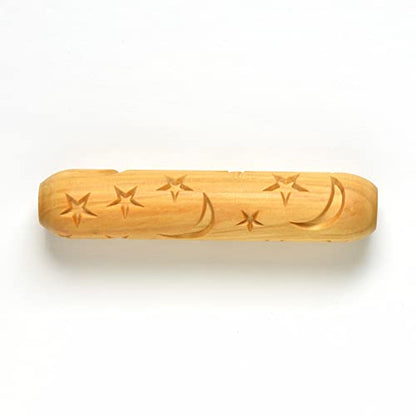 MKM Pottery Tools Wood Big Hand Rollers for Clay (BHR-13 Stars and Moons) - color: BHR-13 Stars and Moons