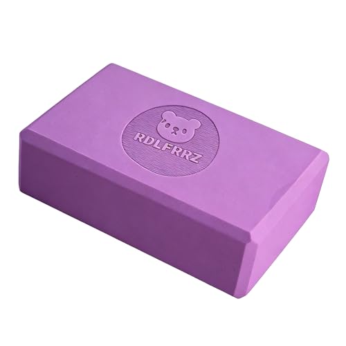 Premium Yoga Blocks - Non-Latex EVA Foam with Non-Slip Grip & Beveled Edges - Multiple Colors Available - Ideal for Yoga, Pilates, Meditation - Boost Stability, Balance and Deep Stretching - color: Purple