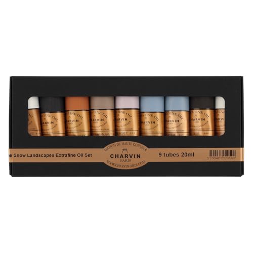 Charvin Extra Fine Professional Oil Paint Set for Artists, Snow Landscape - Bonjour Set of 9, 20 ml Tubes, Finely Milled, Non-Yellowing Artist Oil Paints in French Riviera-Inspired Hues - color: Snow Landscape, size: .68 Fl Oz (Pack of 9)