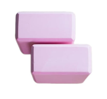 Yoga Block High Density EVA Foam Blocks 2 Packs 9"x6"x3" Each, Supportive, Lightweight with Beveled Edges for Yoga, Pilates, and Meditation - color: Pink