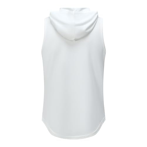 Womens Workout Hooded Tank Yoga Tops Running Shirts Quick Dry Gym Sleeveless Hoodie - color: 1 Pack: White, size: Small