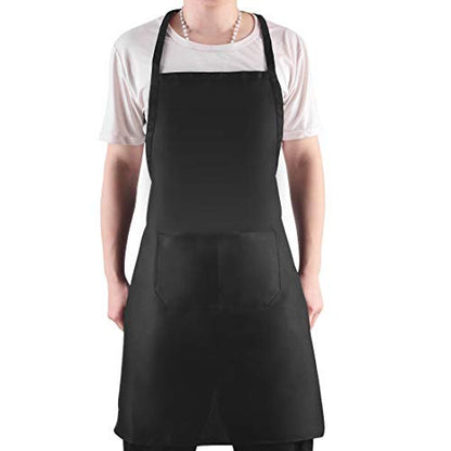 15 PCS Black Bulk Aprons for Women Men Unisex Adult with 2 Pockets, Chef Kitchen Server Grill Restaurant Cooking Baking Painting Bib Apron (Black-24 x28) - color: Black