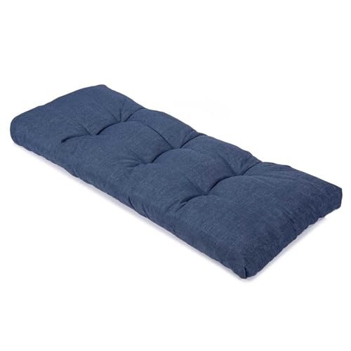 Non-Slip Tufted Bench Cushion - Thick & Durable Foam Seat Pad for Indoor Outdoor Furniture, Piano Bench, Porch Swing, Chair Cushion (Navy, 36x14 Inch (Pack of 1)) - color: Navy, size: 36x14 Inch (Pack of 1)