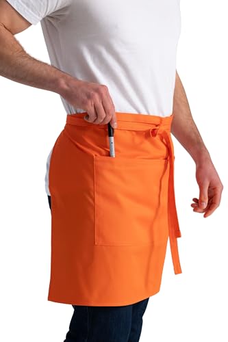 Chef Works Unisex Half Bistro Server Apron - color: Tangerine