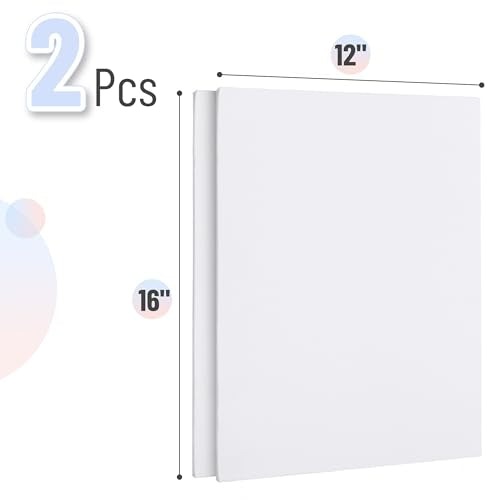 Mr. Pen- Canvas Panels, 2 Pack, 12x16 Inches | Triple Primed for Oil & Acrylic Paints, Canvas Boards for Painting, Painting, Blank Canvas for Painting, 3mm Thickness - size: 12x16 Inches, 2 Pack