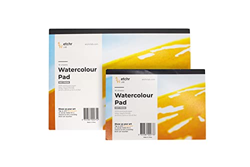 ETCHR Wood Pulp Watercolor Block, A4 Hot Press - Journal Block - 16 Pages - Student Grade Paper Pad