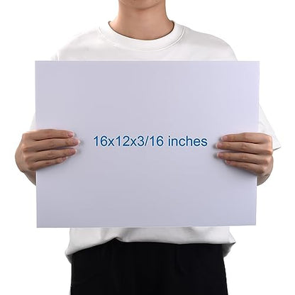 Foam Board 12 x 16 x 3/16"(5mm), Foam Core Board Sheets, White Poster Board | 12 Pack, Acid Free Foamboard, Rigid Sign Board for Mounting, Framing, Backing, Display, Presentation, Prints, Crafts & Art - size: 12x16 in 12 Pack