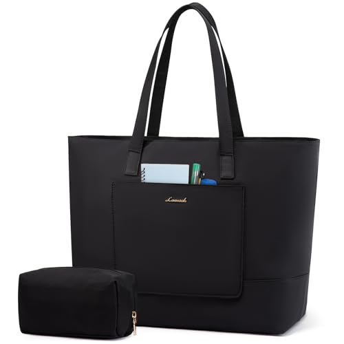 LOVEVOOK Tote Bag for Women, Work Tote with Laptop Compartment for Nurse Travel Commuter, Gym Tote Purse with Yoga Mat Strap