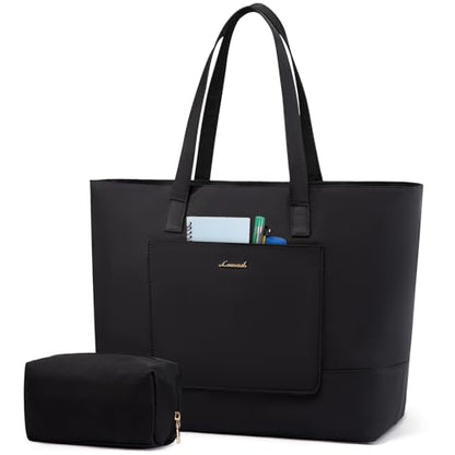 LOVEVOOK Tote Bag for Women, Work Tote with Laptop Compartment for Nurse Travel Commuter, Gym Tote Purse with Yoga Mat Strap