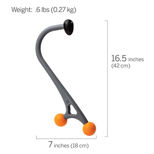 TRIGGERPOINT Performance Therapy AcuCurve Massage Cane for Neck, Back and Shoulders, Gray/Orange (Pack of 4)