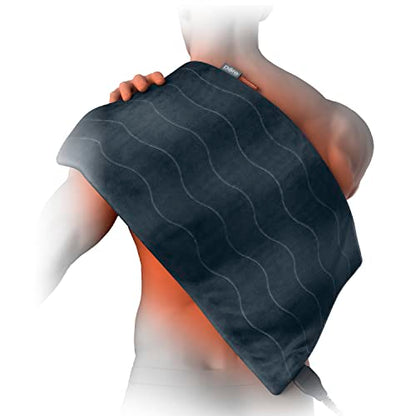Pure Enrichment PureRelief Pro Far Infrared XL Heating Pad - Muscle Relief for Back, Neck, Shoulder, & Knee Pain in Athletes, 4 Heat Settings, Dry/Moist Heat, 12” x 24” Extra-Long Size (Iron Gray) - size: 12” x 24”