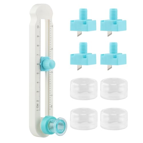 Circle Cutter for Paper, 4 Blades Rotary Knife, 0.6"-4" Radius, DIY Crafts | Adjustable 0.8-7.9" circle cutter with slide-lock. dual metric/imperial scales, concentric circles for mandalas. Safety guard