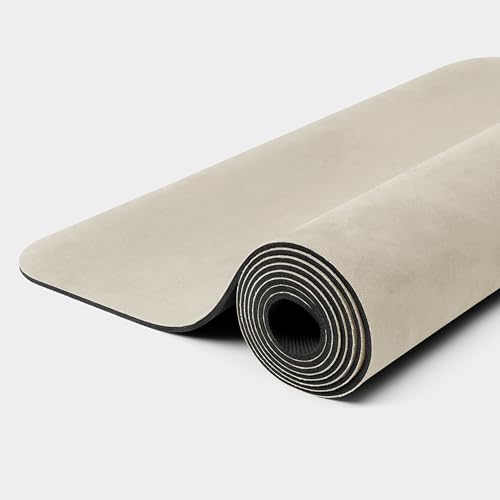 WeGym Yoga Mat, 4 mm Cushioned Non-Slip for Yoga, Pilates and Home Workouts - color: SU_Sandstone, style: Suede