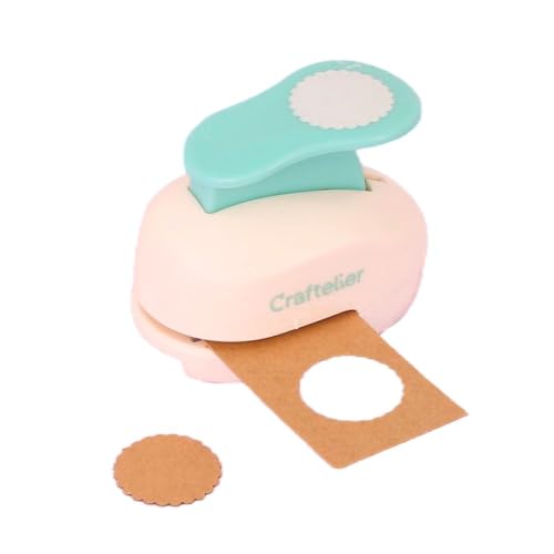 Craftelier - Scalloped Circle Punch 1" (2.54 cm) Diameter | Hole puncher, scrapbooking and crafts projects, lever punch, for paper and cardstock, size 2.75 x 1.77 x 2.36 in - size: Pack of 1: 1" Diameter