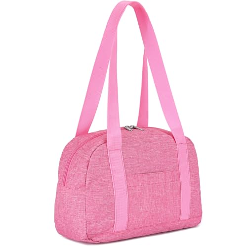 Mini Gym Bag for Women Girl 12 inch Small Gym Tote Lightweight Carry On Bag - color: Rose
