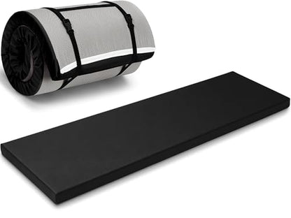 Lyrow 2 Inch Thick Yoga Mat 72x24 with Carry Strap Foam - color: Black