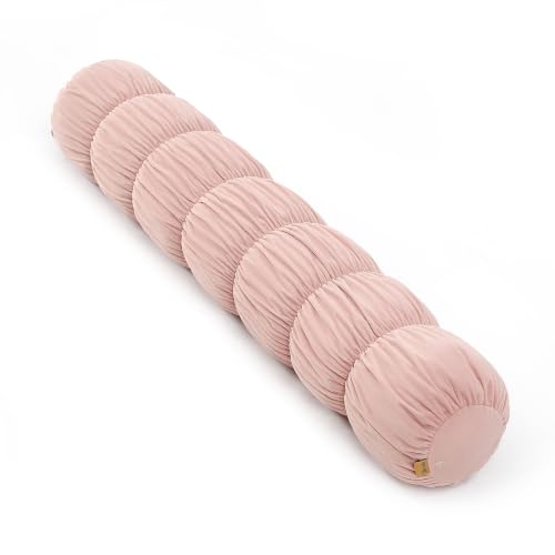 Pat. Pend. Body Pillow for Adults, 47 Inch, Soft Pastel Pink | Cylinder bolster pillow for side sleepers with a removable, washable soft velvet cover; for beds, sofas and leg support. - color: Soft Pastel Pink, size: 47"x 7.87"