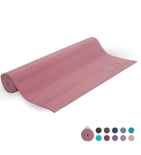 Everyday Yoga Deluxe Mat, Spacious 72"x24" Non-Slip, 3-5mm Extra Thick - color: Dusty Rose, size: 3mm Thick