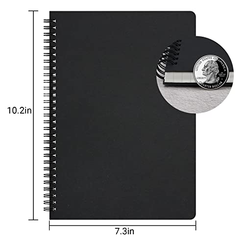 EUSOAR Graph Paper Spiral Notebook, B5 3Pack 7.3"x10.2" 120 Pages Hardcover Paper Notebook Journals, Wirebound Journal Sketch Notebook for Math and Science Students Engineering Artist Drawing - color: Black, size: B5