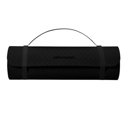 Retrospec Zuma 1/2" Yoga Mat Non Slip Exercise Mat For Pilates, Workout | 72x24x1/2", Gym Mat, Yoga Mat Strap, TPE Yoga Mat, Eco Friendly, Elastic Memory Foam, Moisture Resistant, BPA, Latex Free - color: Black
