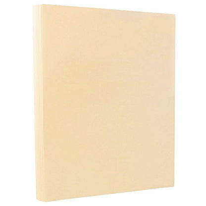 JAM PAPER Vellum Bristol 65lb Cardstock - 8.5 x 11 Coverstock - 147 gsm - Cream - 50 Sheets/Pack - color: Cream, size: 8.5" x 11"