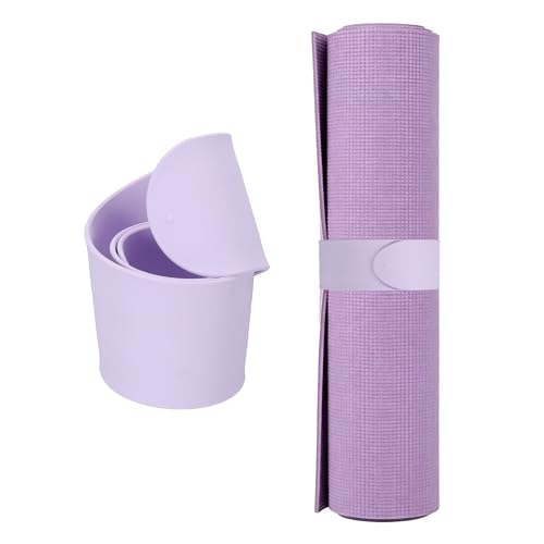 Yoga Mat Strap Slap Band, One Snap Yoga Mat Slap Band for Keep Mats Tightly Rolled Exercise Mat Sling Holder - color: Light Purple