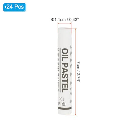 PATIKIL White Oil Pastels, 24Pcs Soft Oil Crayons Creamy Pastels Stick Art Supplies for Art Painting Drawing Blending Graffiti for Artists Beginners (Pack of 2) - color: White