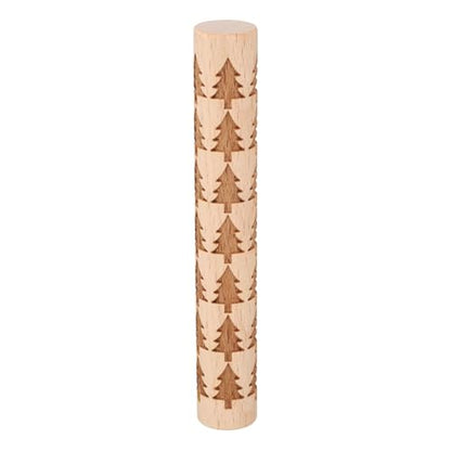 HARFINGTON Wood Clay Roller 4" Pine Tree Pattern Rolling Pins Wood Rollers Pottery Tools Wood Grain Texture Rollers for Clay Baking Dough Playdough DIY - style: Pine Tree
