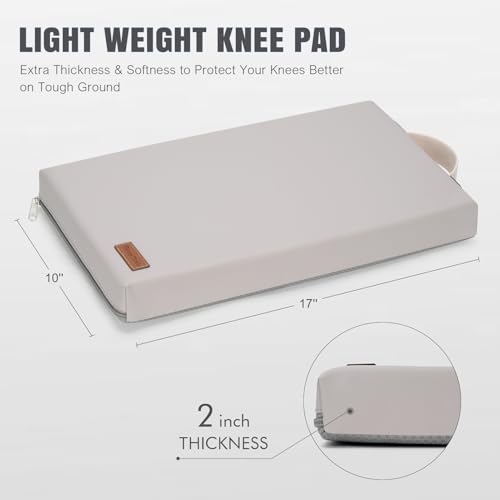 HappyPicnic Waterproof Garden Kneeling Pad, 2in Thick, Grey, 1 Pack | Soft High-density Foam knee Support, with Handle, Easy to Clean, Non-slip, for Gardening, Yoga, Prayer, Housework, Exercise - color: Grey