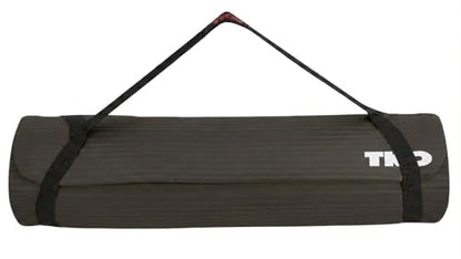 TKO Extra Thick Exercise Yoga Mat with Carrying Strap - color: Gray / Black