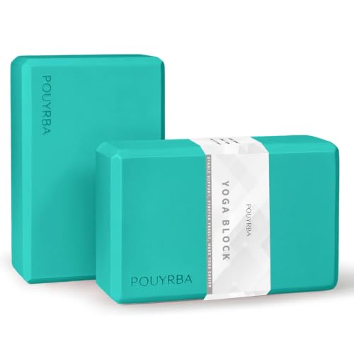 2-Pack Yoga Blocks, High-Density 9"x6"x3" Yoga Brick Foam Blocks, Non-Slip Exercise Blocks for Yoga, Pilates, Stretching and Meditation – Lightweight Yoga Props for Home Gym & Studio - color: Teal