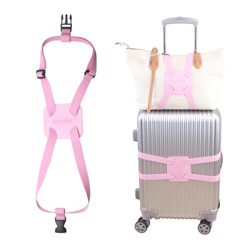 Luggage Bungee Strap for Suitcases - Add a Bag, Travel Bag Bungee Belt - Pink Luggage Strap (1PCS) - color: Pink luggage strap