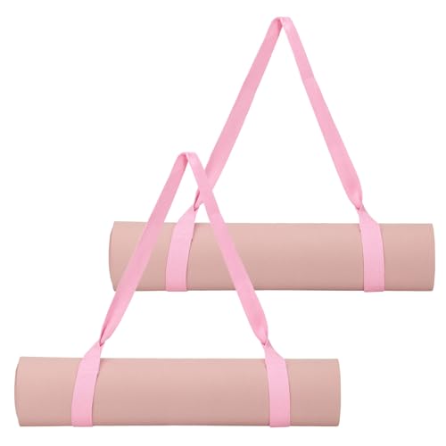 Yoga Mat Straps for Carrying, Adjustable Exercise Mat Sling Holder Multi Purpose Mats Carrier - color: Light Pink