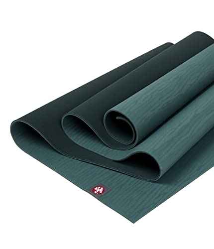 Manduka eKOLite Yoga Mat 71" - 4mm | Natural Rubber | Eco-Friendly | Soft Textured Surface | Natural Next-to-Skin Feel | 71 x 26 inches | Charcoal Grey - color: Deep Sea, size: 71" x 24"