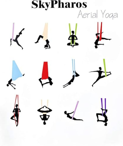 Aerial Silks Yoga Swing Set, Fitness Aerial Yoga Kit | Anti-Gravity Flight Aerial Yoga Hammock Kit; Low/Non Stretch Nylon Tricot Fabric; For Fitness & Dance; Hardware Included - color: 9Yards-Lilac