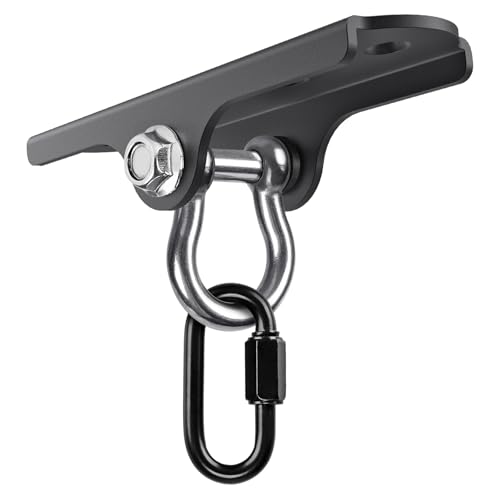 BeneLabel Swing Hanger Heavy Duty Ceiling Swing Mount 1000 LBS Capacity Heavy Bag Hanger 180° Hanging Chair Hanger Swings Hardware for Hammock Chairs, Porch Swings, Aerial Silks, Gymnast Ring - color: 180° D-ring Swing Hanger ( 1 Pack ) - Black Base