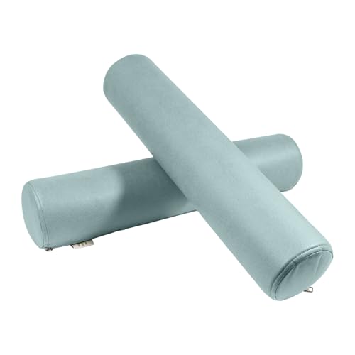 2 Pack Neck Roll Pillow, High-Density Foam Cylinder Bolster Pillow for Neck, Back & Lumbar Support, Ergonomic Round Pillow for Side Sleepers, Sleeping, Removable Washable Cover (4.7''x23.6'' Blue) - color: Blue, size: 23.6x4.7IN