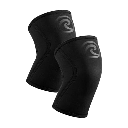 Rehband 5mm Knee Sleeves for Functional Training, Cross-Training & Powerlifting, Weightlifting Knee Support made of Neoprene, Unisex, Colour:Carbon/Black - 1 Pair, Size:Small - color: Carbon/Black - 1 Pair, size: Small