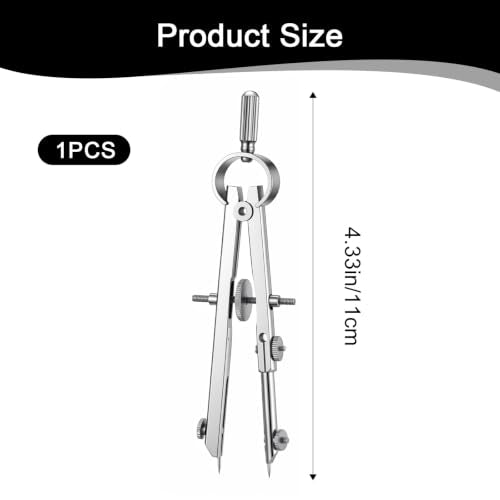 4.3 Inch Spring Divider Caliper, Precision Compass Scribing Tool Adjustable Spring Wing Divider for Clock Maker, Woodworking, Leather Craft, Metalworking, Geometry Drawing, Silver