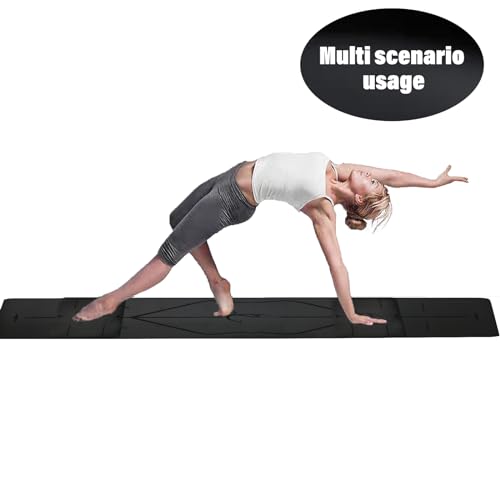 PULANTIYU Essentials Yoga Mat Fitness & Exercise Mat with Easy-Cinch Yoga Mat Carrier Strap and Yoga Bag, Non Slip Exercise Mat for Home Yoga, Pilates, Stretching, Floor & Fitness Workouts, Men and Women,72" x 24" x 2/5",Gray Black