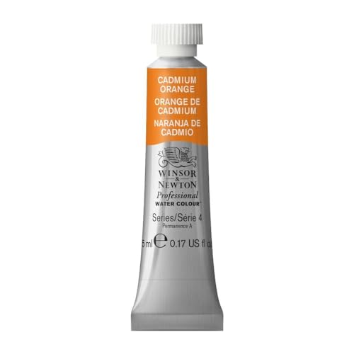Winsor & Newton Professional Watercolor, 5ml Tube, Cadmium Orange | Unrivalled Transparency, Single Pigment Vibrant Colors, Archival Permanence, Heritage Watercolors, Finest Pigments - color: Cadmium Orange, style: 0.17-oz Tube
