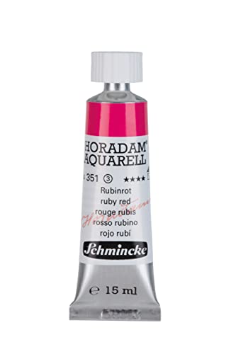 Schmincke - HORADAM® AQUARELL - finest artists' watercolours, ruby red - 15 ml - color: 351 ruby red, size: 0.5 Fl Oz (Pack of 1)