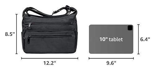 VOLGANIK ROCK RFID Purses for Women Fabric Nylon Multi Pocket Crossbody Bag Ladies Travel Handbag - color: Black, size: Standard
