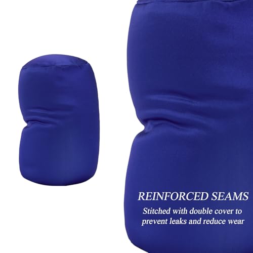 Microbead Bolster Tube Pillows with Double Cover, Squish Bean Bed Microbead Pillow Soft Neck Back Lumbar Support Smooth Cool Touch Comfortable Fabric (Blue) - color: Blue