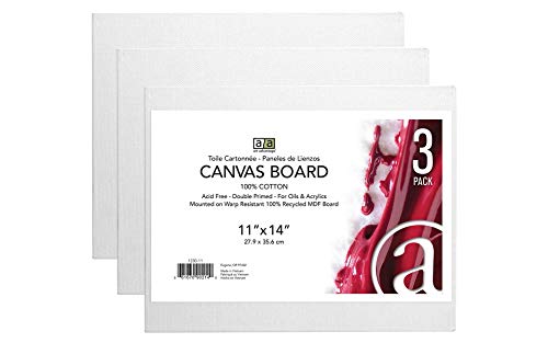 Art Advantage 11-Inch by 14-Inch Canvas Board, 3-Pack (1230-11) - size: 11-inch x 14-inch, 3 Pack
